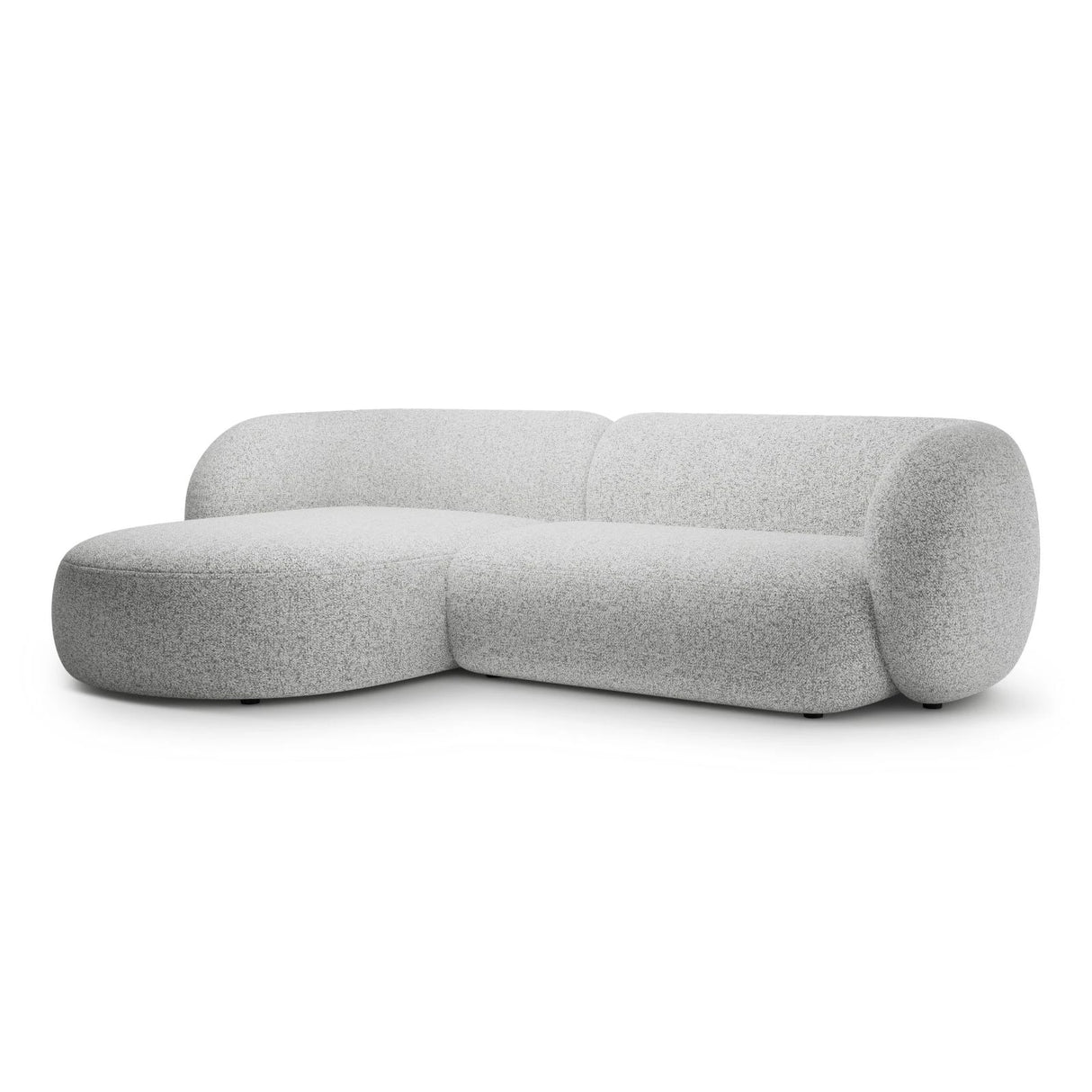 Kate Ecksofa Links mit Bezug aus Strukturierter Stoff (Puente 80) in Hellgrau melange, 285x176 cm – Bild 2