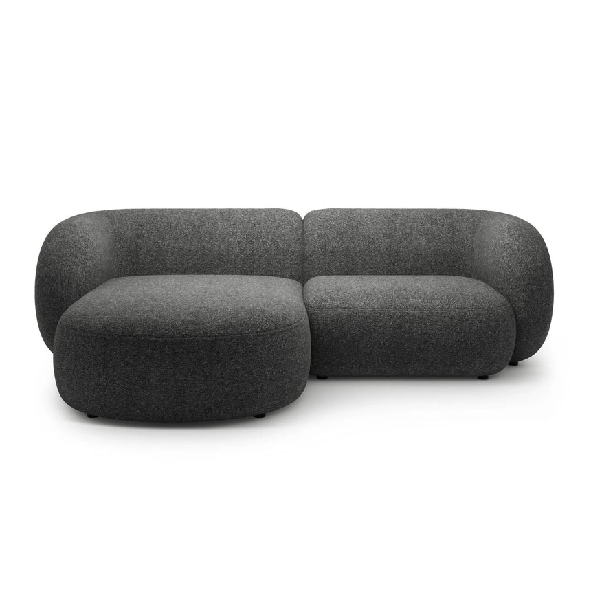 Kate Ecksofa Links mit Bezug aus Strukturierter Stoff (Puente 94) in Dunkelgrau melange, 255x176 cm – Bild 1