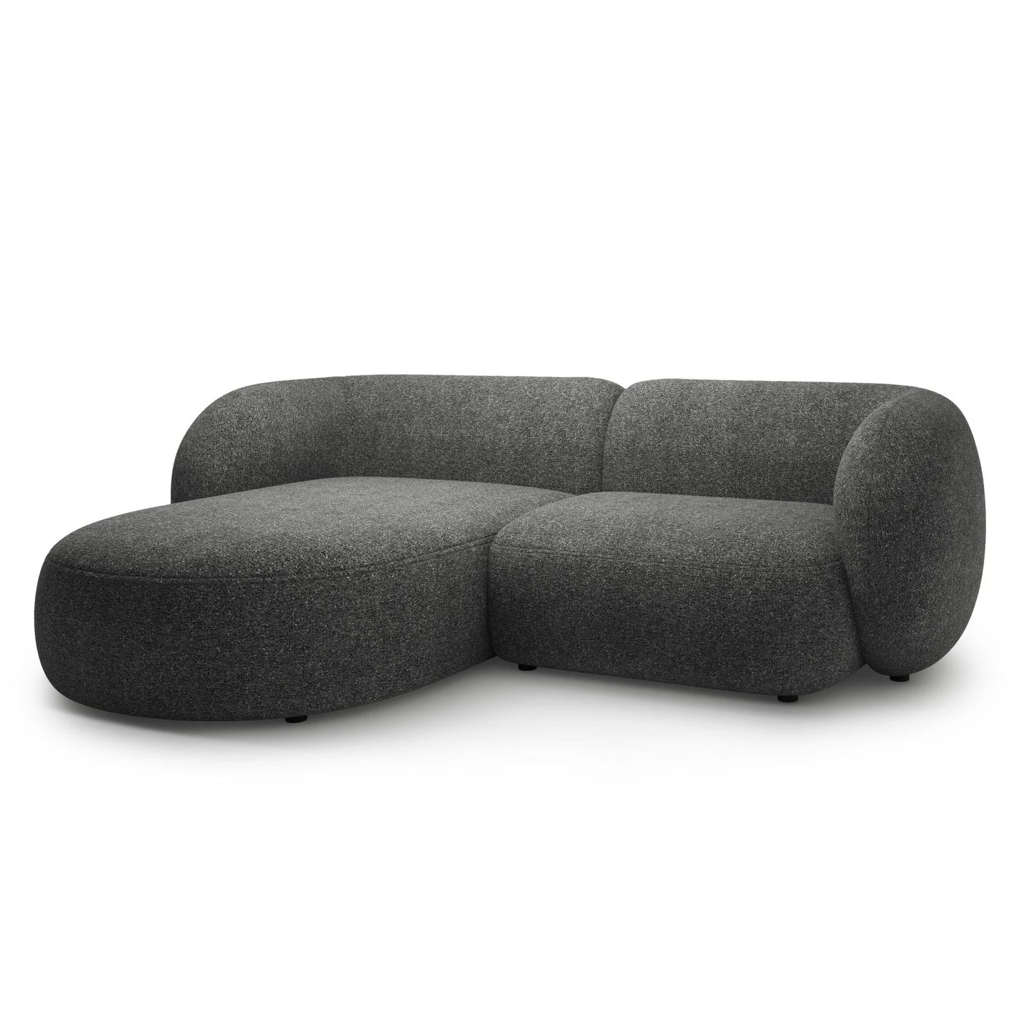 Kate Ecksofa Links mit Bezug aus Strukturierter Stoff (Puente 94) in Dunkelgrau melange, 255x176 cm – Bild 2
