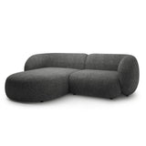 Kate Ecksofa Links mit Bezug aus Strukturierter Stoff (Puente 94) in Dunkelgrau melange, 255x176 cm – Bild 2