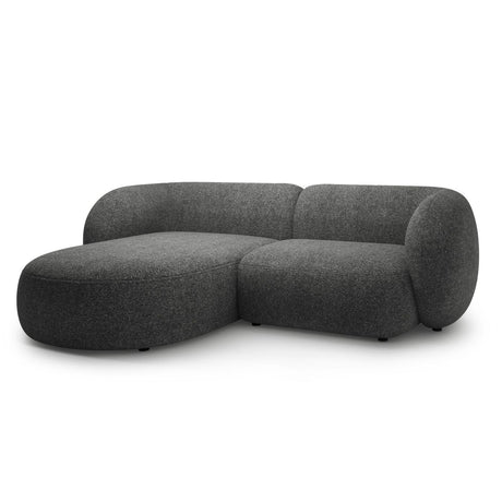 Kate Ecksofa Links mit Bezug aus Strukturierter Stoff (Puente 94) in Dunkelgrau melange, 255x176 cm – Bild 2