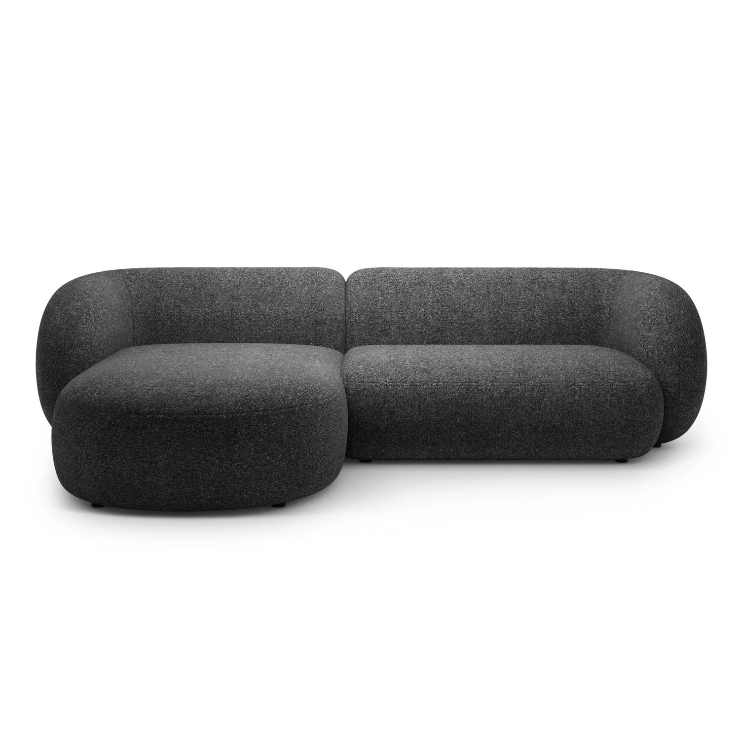 Kate Ecksofa Links mit Bezug aus Strukturierter Stoff (Puente 94) in Dunkelgrau melange, 285x176 cm – Bild 1
