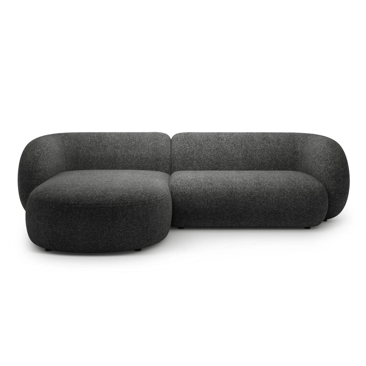 Kate Ecksofa Links mit Bezug aus Strukturierter Stoff (Puente 94) in Dunkelgrau melange, 285x176 cm – Bild 1