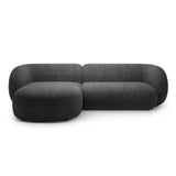 Kate Ecksofa Links mit Bezug aus Strukturierter Stoff (Puente 94) in Dunkelgrau melange, 285x176 cm – Bild 1