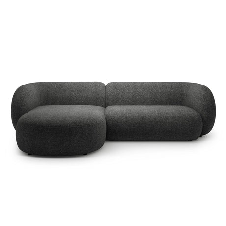 Kate Ecksofa Links mit Bezug aus Strukturierter Stoff (Puente 94) in Dunkelgrau melange, 285x176 cm – Bild 1