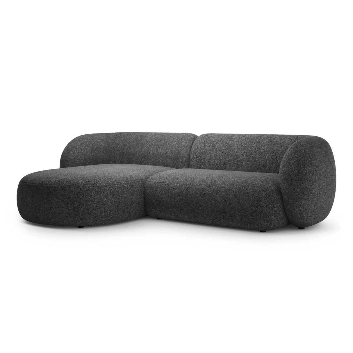 Kate Ecksofa Links mit Bezug aus Strukturierter Stoff (Puente 94) in Dunkelgrau melange, 285x176 cm – Bild 2