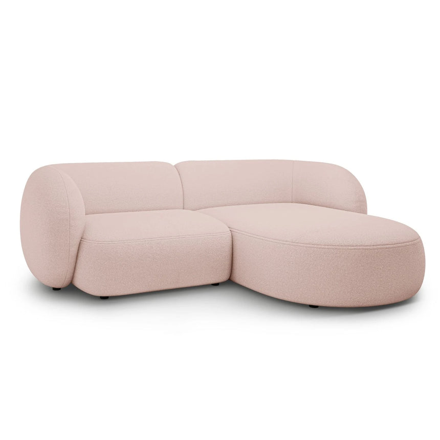 Kate Ecksofa Rechts mit Bezug aus Boucle (Baloo 2072) in Puderrosa, 255x176 cm – Bild 2