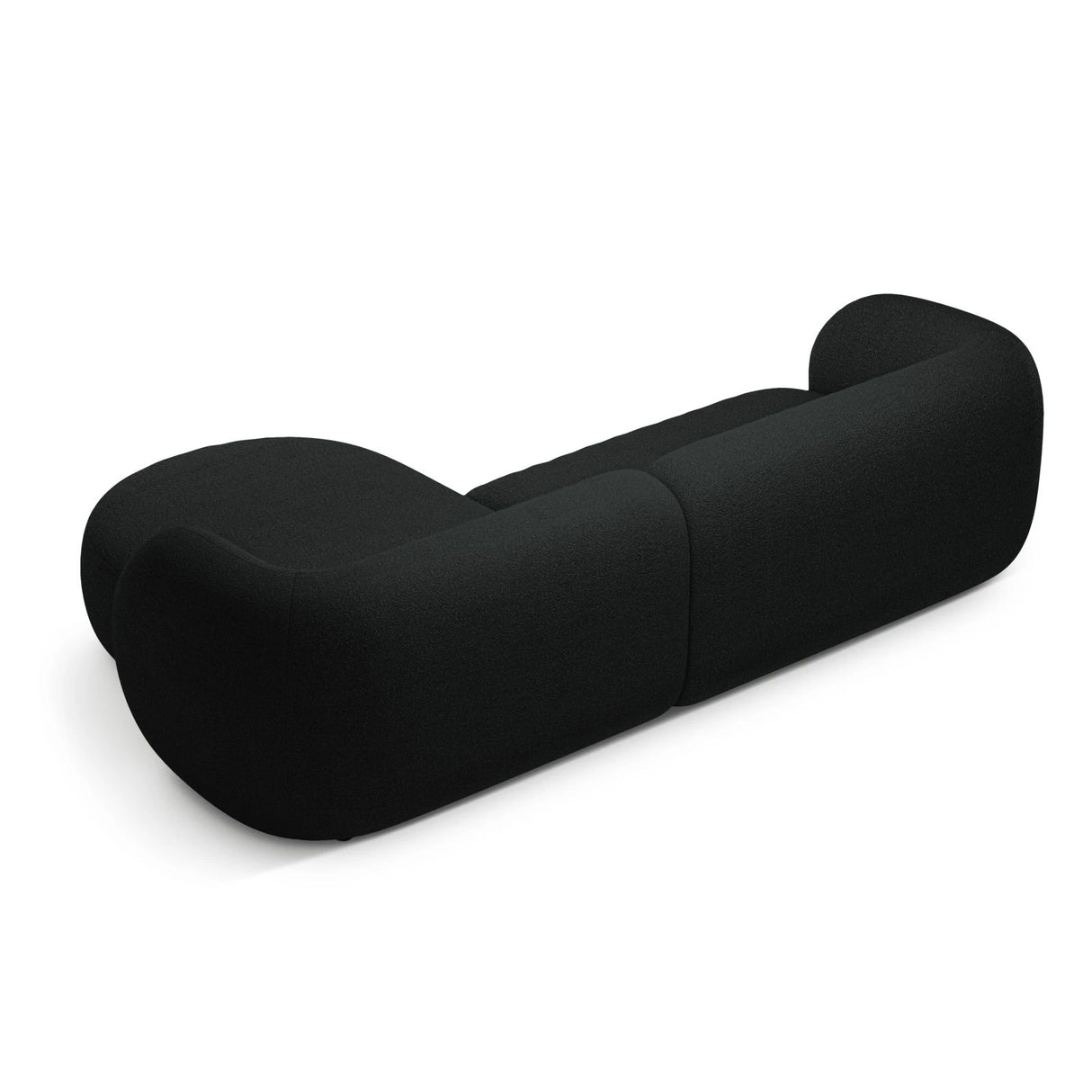 Kate Ecksofa Rechts mit Bezug aus Boucle (Baloo 2082) in Schwarz, 285x176 cm – Bild 3