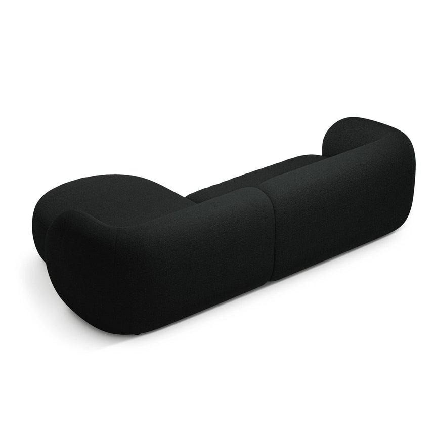 Kate Ecksofa Rechts mit Bezug aus Boucle (Baloo 2082) in Schwarz, 285x176 cm – Bild 3
