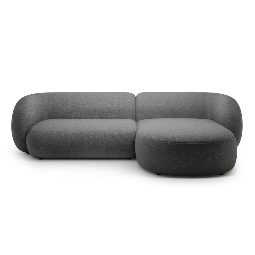 Kate Ecksofa Rechts mit Bezug aus Boucle (Baloo 2083) in Dunkelgrau, 285x176 cm – Bild 1