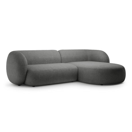 Kate Ecksofa Rechts mit Bezug aus Boucle (Baloo 2083) in Dunkelgrau, 285x176 cm – Bild 2