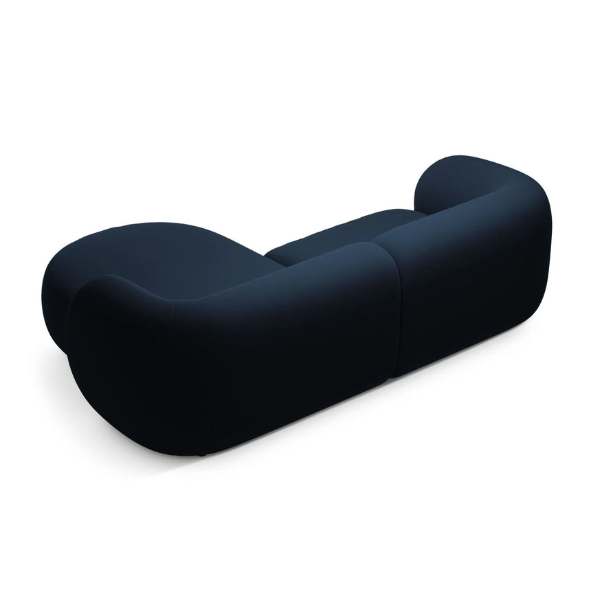 Kate Ecksofa Rechts mit Bezug aus Samt (Salvador 05) in Königsblau, 255x176 cm – Bild 3