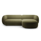 Kate Ecksofa Rechts mit Bezug aus Samt (Salvador 08) in Grün, 285x176 cm – Bild 1