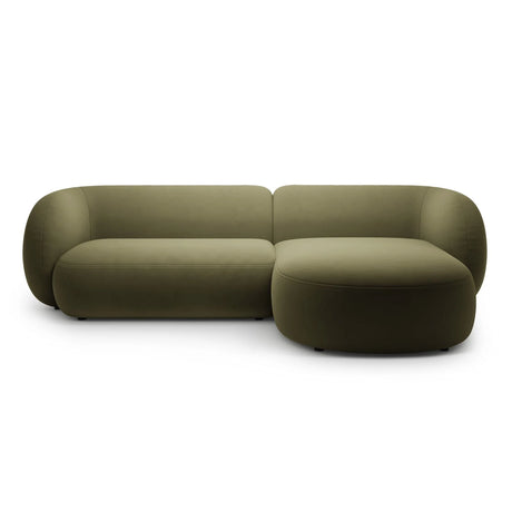 Kate Ecksofa Rechts mit Bezug aus Samt (Salvador 08) in Grün, 285x176 cm – Bild 1