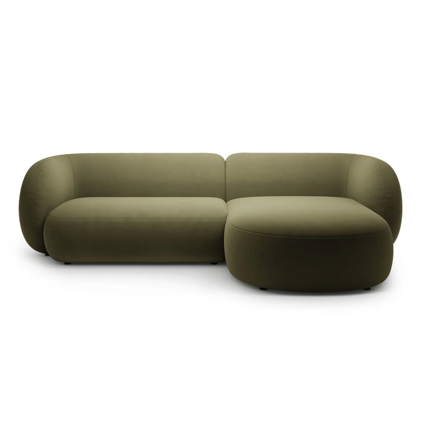 Kate Ecksofa Rechts mit Bezug aus Samt (Salvador 08) in Grün, 285x176 cm – Bild 1