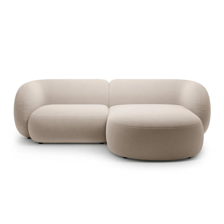 Kate Ecksofa Rechts mit Bezug aus Samt (Salvador 1) in Beige, 255x176 cm – Bild 1