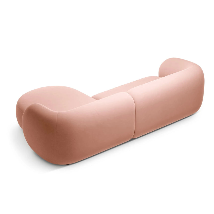 Kate Ecksofa Rechts mit Bezug aus Samt (Salvador 11) in Rosa, 285x176 cm – Bild 3