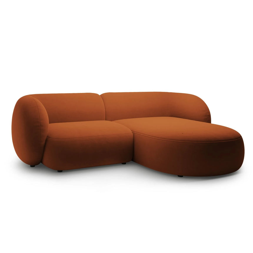Kate Ecksofa Rechts mit Bezug aus Samt (Salvador 14) in Terrakotta, 255x176 cm – Bild 2