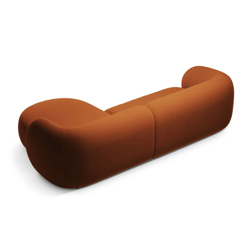 Kate Ecksofa Rechts mit Bezug aus Samt (Salvador 14) in Terrakotta, 285x176 cm – Bild 3