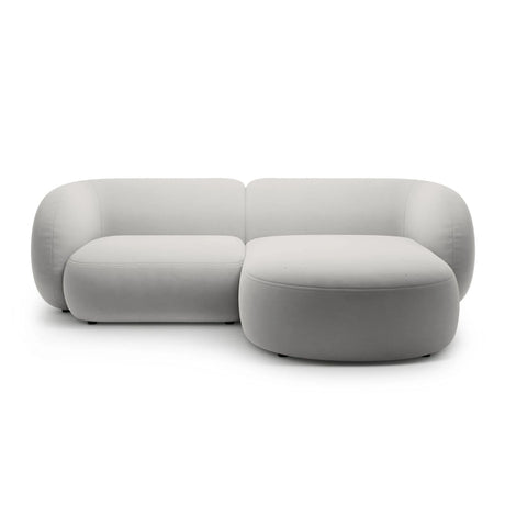 Kate Ecksofa Rechts mit Bezug aus Samt (Salvador 16) in Hellgrau, 255x176 cm – Bild 1
