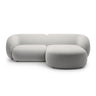 Kate Ecksofa Rechts mit Bezug aus Samt (Salvador 16) in Hellgrau, 255x176 cm – Bild 1