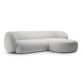 Kate Ecksofa Rechts mit Bezug aus Samt (Salvador 16) in Hellgrau, 285x176 cm – Bild 2