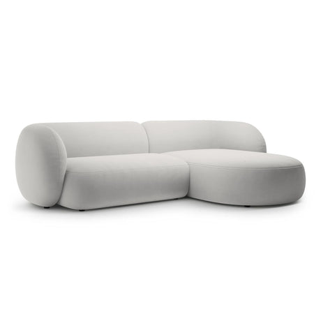 Kate Ecksofa Rechts mit Bezug aus Samt (Salvador 16) in Hellgrau, 285x176 cm – Bild 2