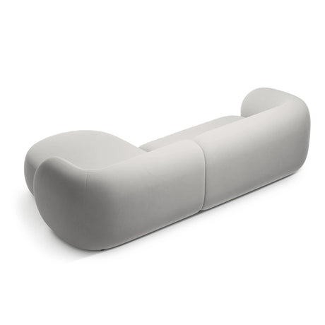 Kate Ecksofa Rechts mit Bezug aus Samt (Salvador 16) in Hellgrau, 285x176 cm – Bild 3