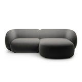 Kate Ecksofa Rechts mit Bezug aus Samt (Salvador 18) in Dunkelgrau, 255x176 cm – Bild 1