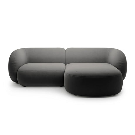 Kate Ecksofa Rechts mit Bezug aus Samt (Salvador 18) in Dunkelgrau, 255x176 cm – Bild 1