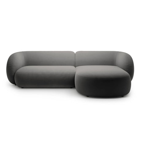 Kate Ecksofa Rechts mit Bezug aus Samt (Salvador 18) in Dunkelgrau, 285x176 cm – Bild 1