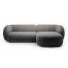 Kate Ecksofa Rechts mit Bezug aus Samt (Salvador 18) in Dunkelgrau, 285x176 cm – Bild 1