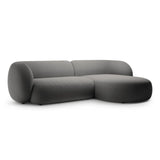 Kate Ecksofa Rechts mit Bezug aus Samt (Salvador 18) in Dunkelgrau, 285x176 cm – Bild 2