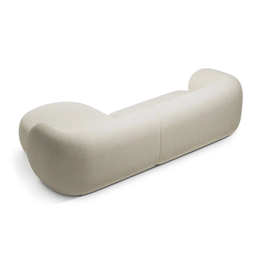 Kate Ecksofa Rechts mit Bezug aus Strukturierter Stoff (Puente 03) in Hellbeige melange, 285x176 cm – Bild 3