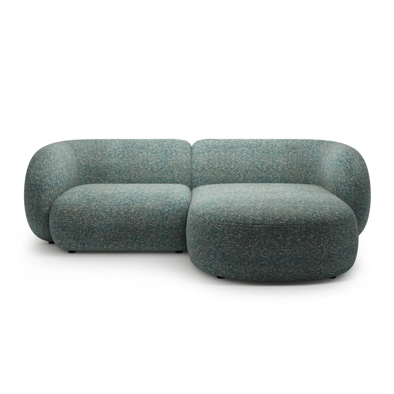 Kate Ecksofa Rechts mit Bezug aus Strukturierter Stoff (Puente 73) in Blaue melange, 255x176 cm – Bild 1