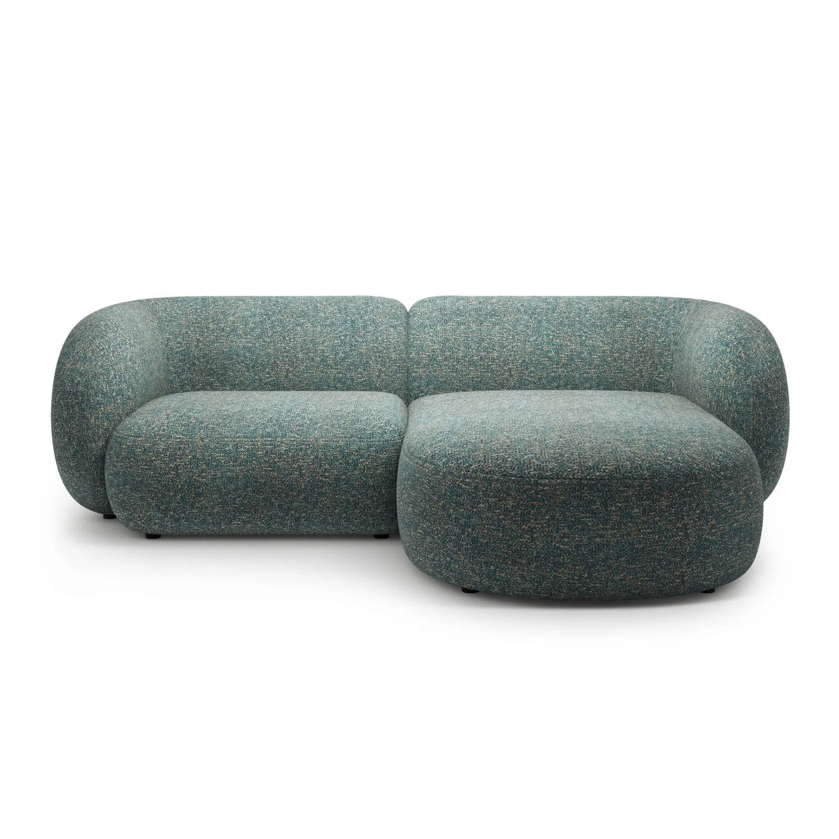 Kate Ecksofa Rechts mit Bezug aus Strukturierter Stoff (Puente 73) in Blaue melange, 255x176 cm – Bild 1