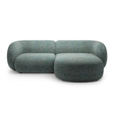 Kate Ecksofa Rechts mit Bezug aus Strukturierter Stoff (Puente 73) in Blaue melange, 255x176 cm – Bild 1