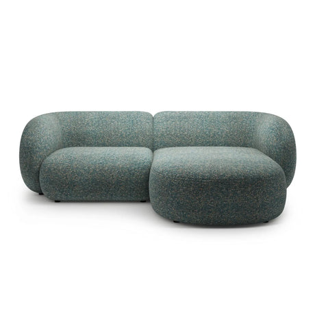 Kate Ecksofa Rechts mit Bezug aus Strukturierter Stoff (Puente 73) in Blaue melange, 255x176 cm – Bild 1