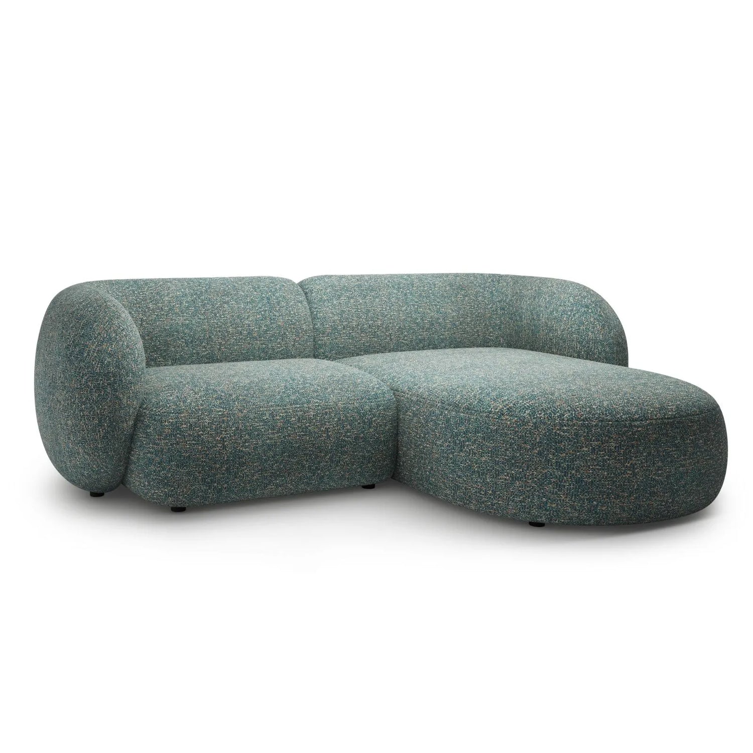 Kate Ecksofa Rechts mit Bezug aus Strukturierter Stoff (Puente 73) in Blaue melange, 255x176 cm – Bild 2