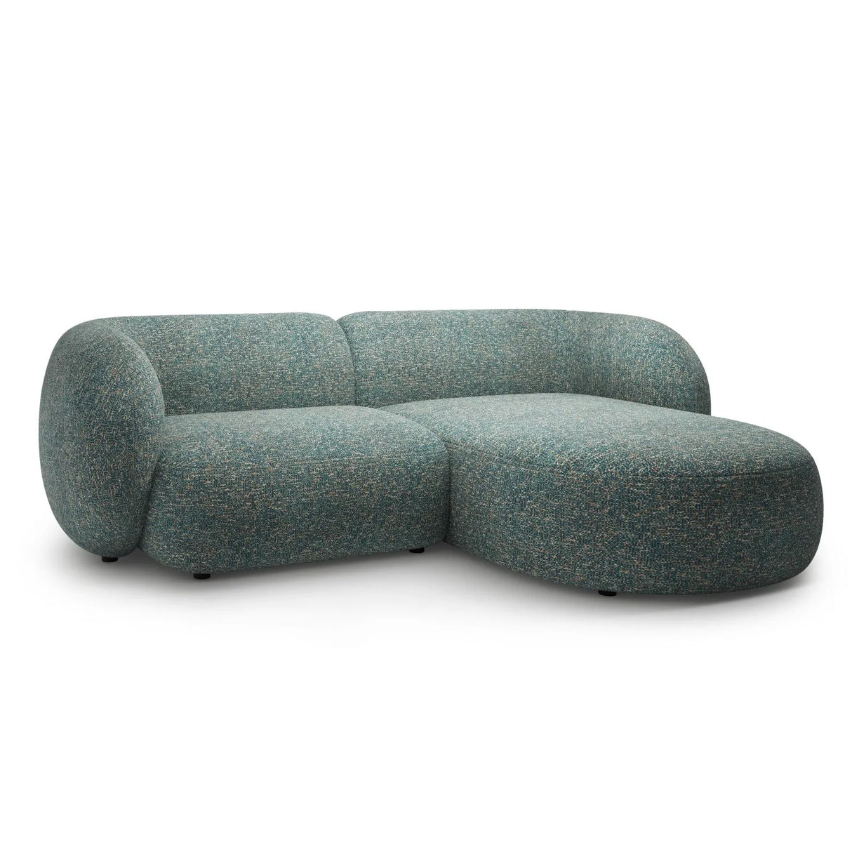 Kate Ecksofa Rechts mit Bezug aus Strukturierter Stoff (Puente 73) in Blaue melange, 255x176 cm – Bild 2