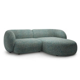 Kate Ecksofa Rechts mit Bezug aus Strukturierter Stoff (Puente 73) in Blaue melange, 255x176 cm – Bild 2