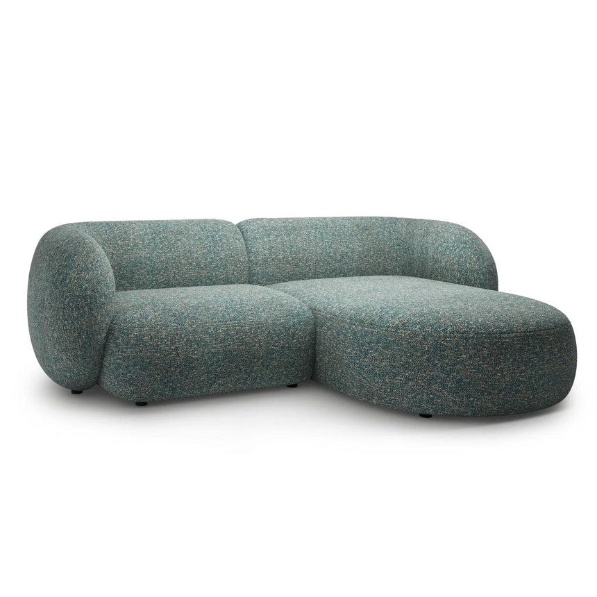 Kate Ecksofa Rechts mit Bezug aus Strukturierter Stoff (Puente 73) in Blaue melange, 255x176 cm – Bild 2