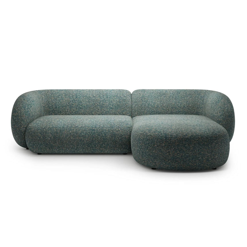Kate Ecksofa Rechts mit Bezug aus Strukturierter Stoff (Puente 73) in Blaue melange, 285x176 cm – Bild 1