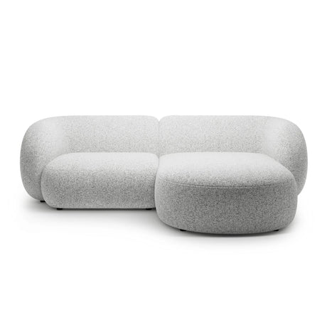 Kate Ecksofa Rechts mit Bezug aus Strukturierter Stoff (Puente 80) in Hellgrau melange, 255x176 cm – Bild 1