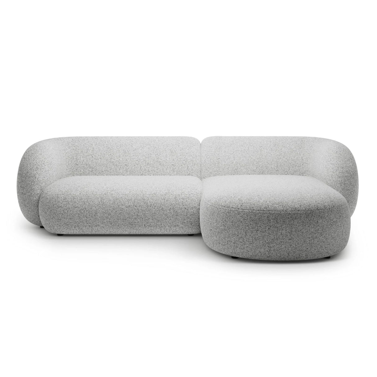 Kate Ecksofa Rechts mit Bezug aus Strukturierter Stoff (Puente 80) in Hellgrau melange, 285x176 cm – Bild 1