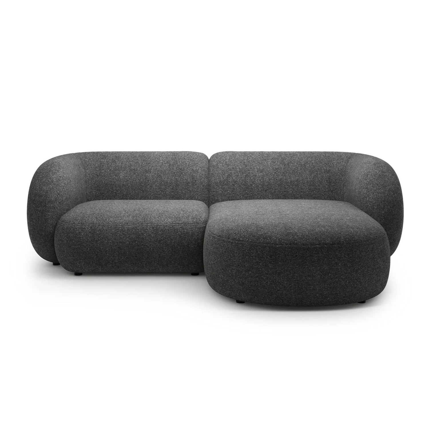 Kate Ecksofa Rechts mit Bezug aus Strukturierter Stoff (Puente 94) in Dunkelgrau melange, 255x176 cm – Bild 1