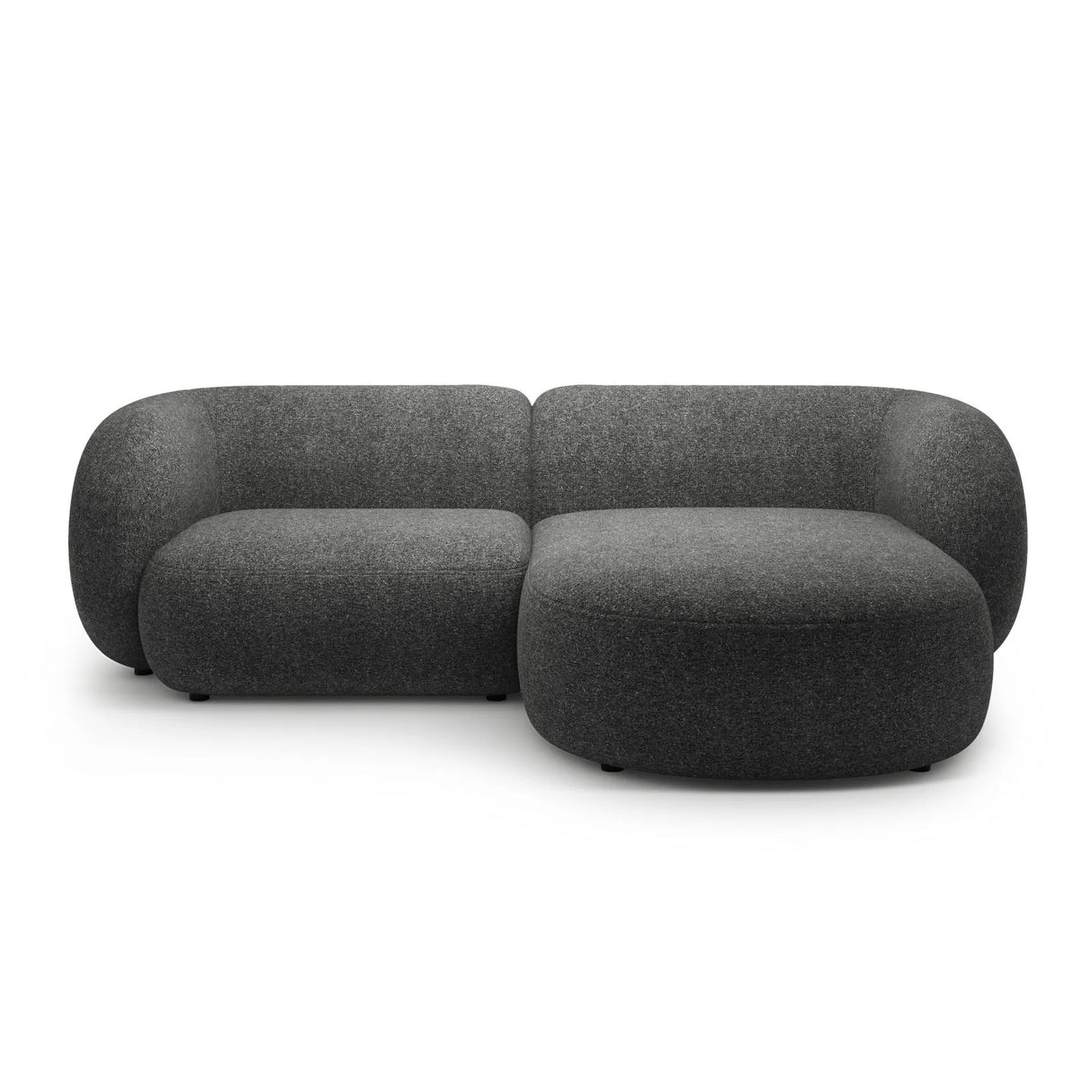 Kate Ecksofa Rechts mit Bezug aus Strukturierter Stoff (Puente 94) in Dunkelgrau melange, 255x176 cm – Bild 1