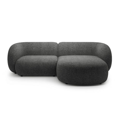 Kate Ecksofa Rechts mit Bezug aus Strukturierter Stoff (Puente 94) in Dunkelgrau melange, 255x176 cm – Bild 1