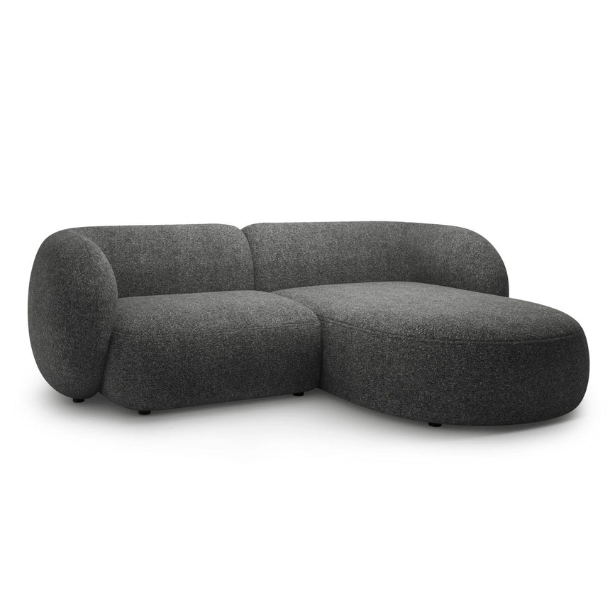 Kate Ecksofa Rechts mit Bezug aus Strukturierter Stoff (Puente 94) in Dunkelgrau melange, 255x176 cm – Bild 2