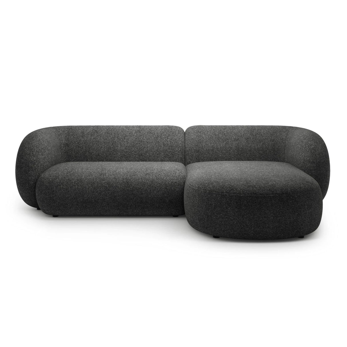 Kate Ecksofa Rechts mit Bezug aus Strukturierter Stoff (Puente 94) in Dunkelgrau melange, 285x176 cm – Bild 1
